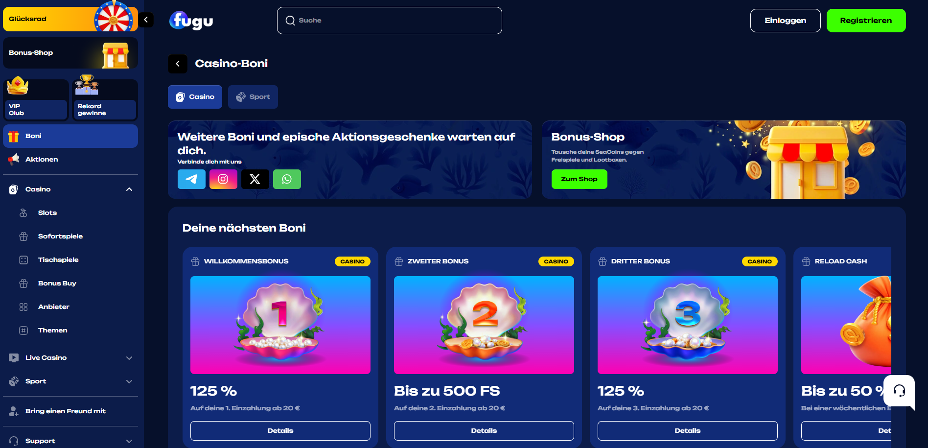 Fugu Casino Bonusangebote